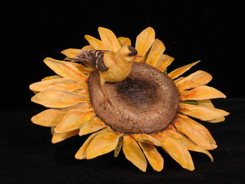 Goldfinch on Sunflower